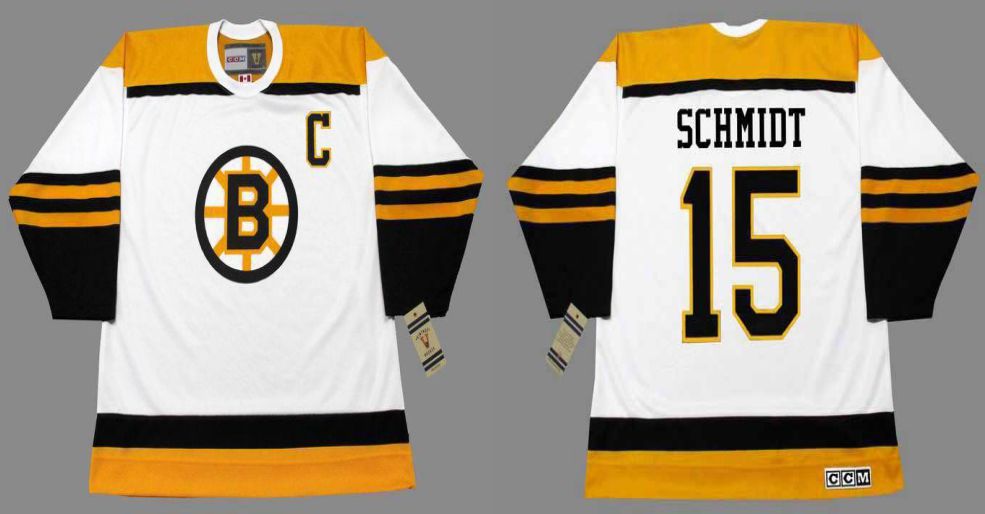 2019 Men Boston Bruins #15 Schmidt White CCM NHL jerseys->boston bruins->NHL Jersey
